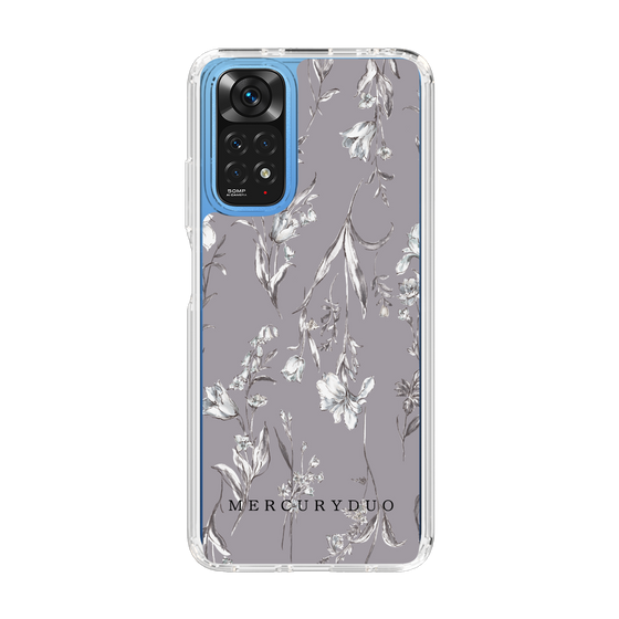 Slim Protection Case［ MERCURYDUO - BotanicalFlower - Grey ］
