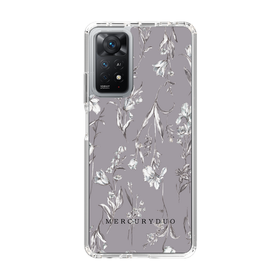 Slim Protection Case［ MERCURYDUO - BotanicalFlower - Grey ］