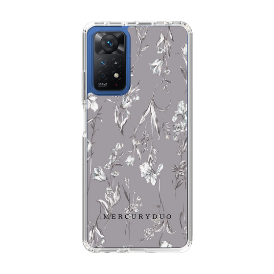 Slim Protection Case［ MERCURYDUO - BotanicalFlower - Grey ］