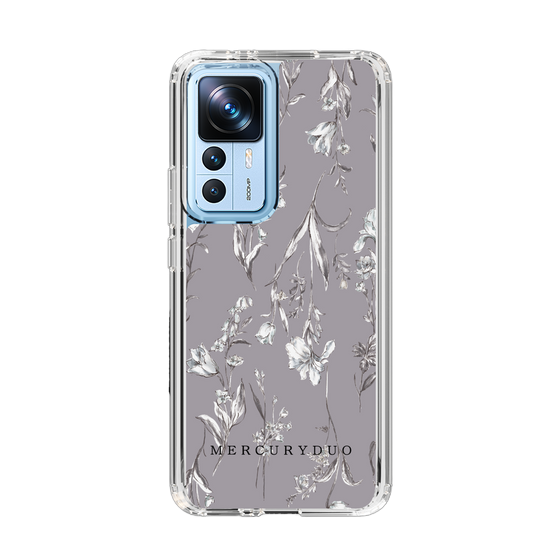 Slim Protection Case［ MERCURYDUO - BotanicalFlower - Grey ］