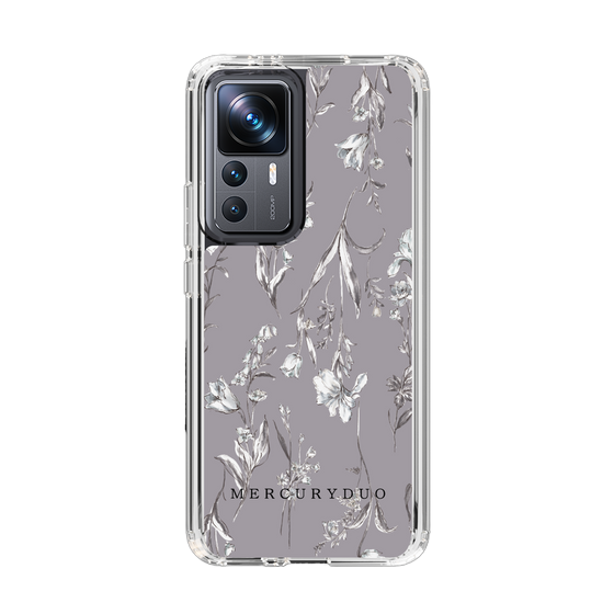 Slim Protection Case［ MERCURYDUO - BotanicalFlower - Grey ］