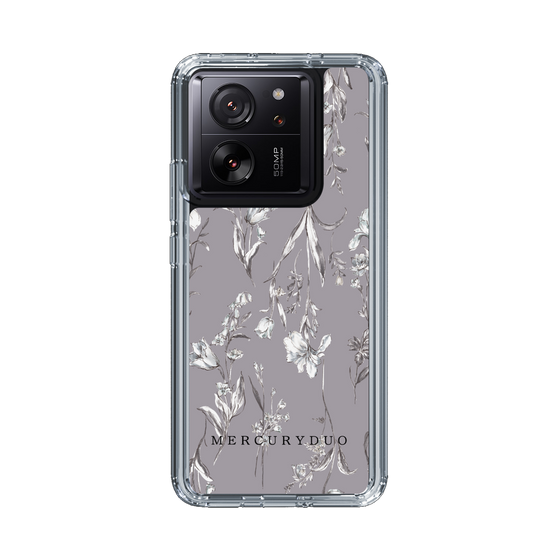Slim Protection Case［ MERCURYDUO - BotanicalFlower - Grey ］