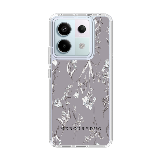 Slim Protection Case［ MERCURYDUO - BotanicalFlower - Grey ］