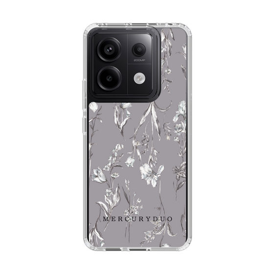 Slim Protection Case［ MERCURYDUO - BotanicalFlower - Grey ］