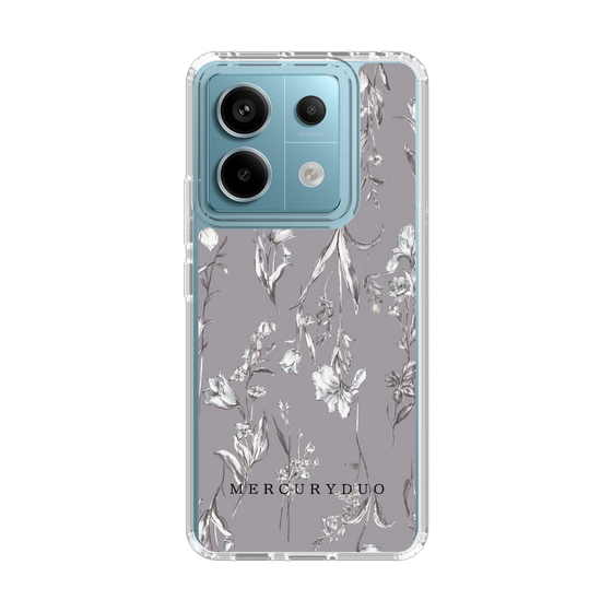 Slim Protection Case［ MERCURYDUO - BotanicalFlower - Grey ］