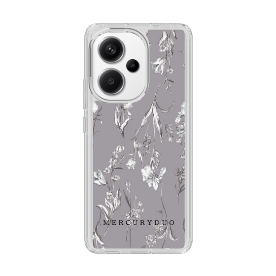 Slim Protection Case［ MERCURYDUO - BotanicalFlower - Grey ］