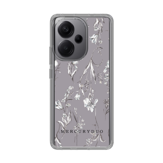 Slim Protection Case［ MERCURYDUO - BotanicalFlower - Grey ］