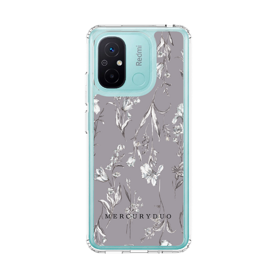 Slim Protection Case［ MERCURYDUO - BotanicalFlower - Grey ］