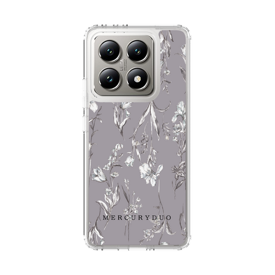 Slim Protection Case［ MERCURYDUO - BotanicalFlower - Grey ］