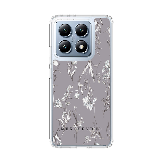 Slim Protection Case［ MERCURYDUO - BotanicalFlower - Grey ］