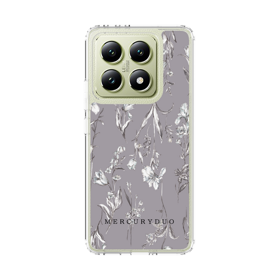 Slim Protection Case［ MERCURYDUO - BotanicalFlower - Grey ］