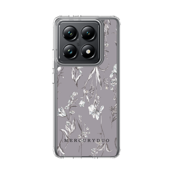 Slim Protection Case［ MERCURYDUO - BotanicalFlower - Grey ］