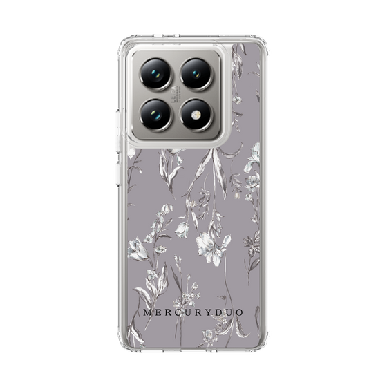 Slim Protection Case［ MERCURYDUO - BotanicalFlower - Grey ］