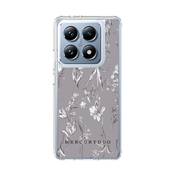 Slim Protection Case［ MERCURYDUO - BotanicalFlower - Grey ］
