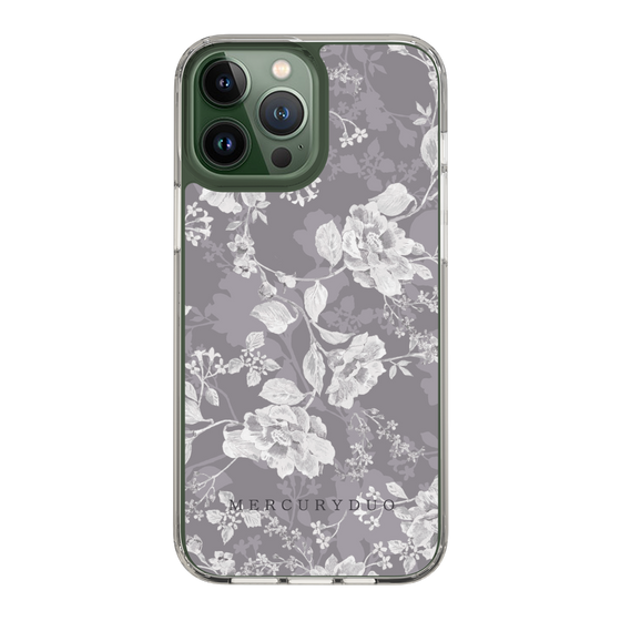 Slim Protection Case［ MERCURYDUO - NuanceFlower -Grey ］