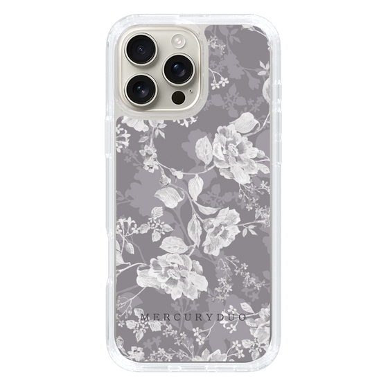 Slim Protection Case［ MERCURYDUO - NuanceFlower -Grey ］