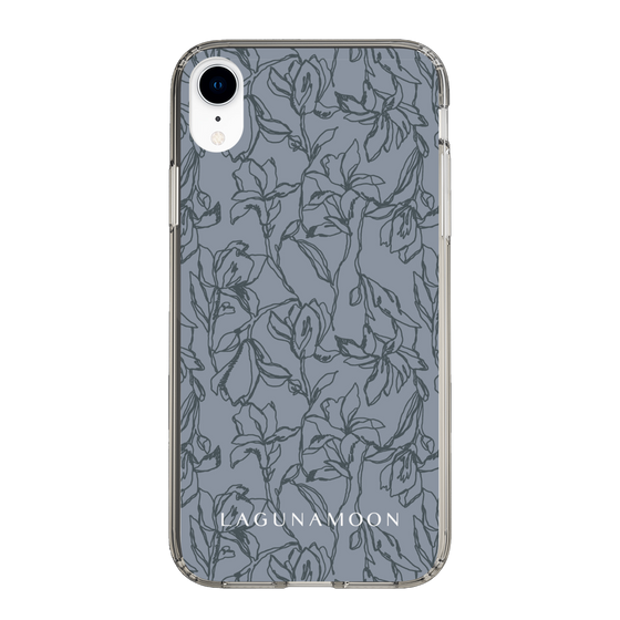 Slim Protection Case［ LAGUNAMOON - FlowerPattern - Dark blue ］