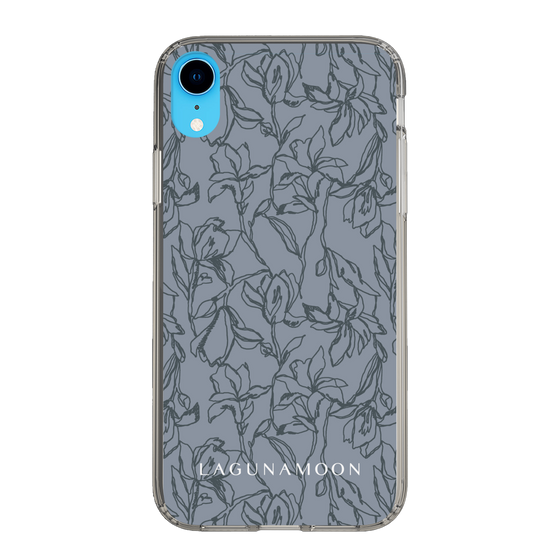 Slim Protection Case［ LAGUNAMOON - FlowerPattern - Dark blue ］