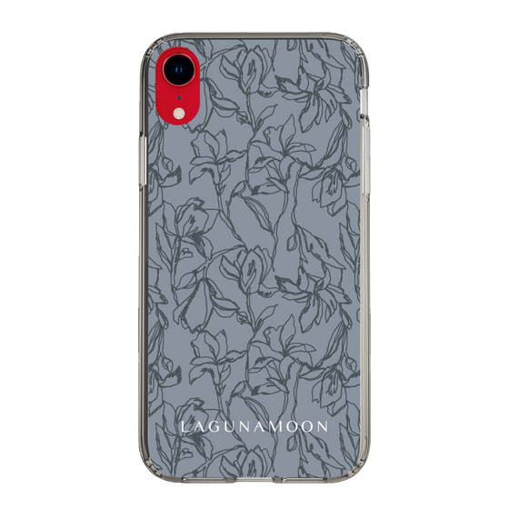 Slim Protection Case［ LAGUNAMOON - FlowerPattern - Dark blue ］