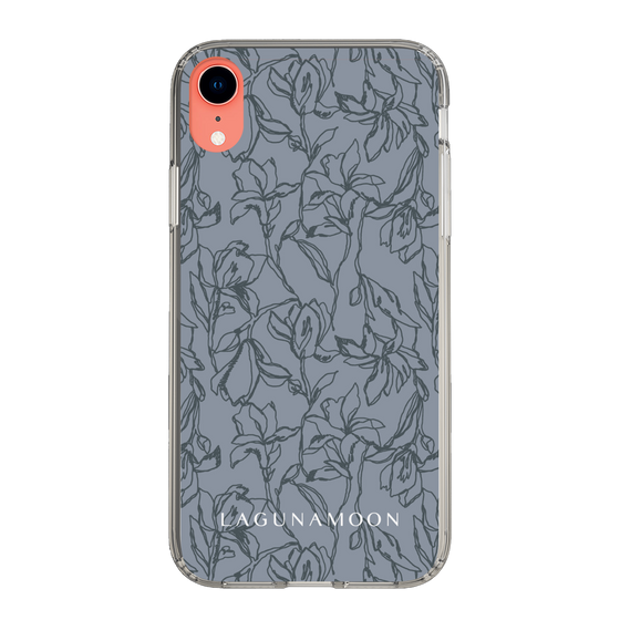 Slim Protection Case［ LAGUNAMOON - FlowerPattern - Dark blue ］