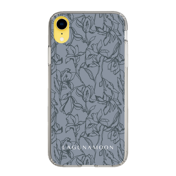 Slim Protection Case［ LAGUNAMOON - FlowerPattern - Dark blue ］