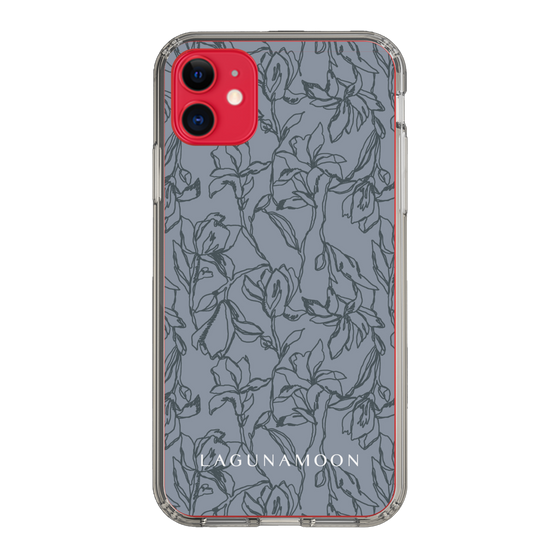 Slim Protection Case［ LAGUNAMOON - FlowerPattern - Dark blue ］