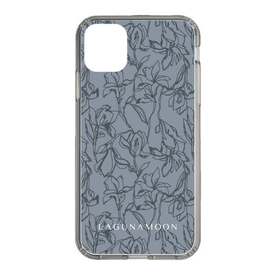 Slim Protection Case［ LAGUNAMOON - FlowerPattern - Dark blue ］