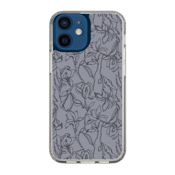 Slim Protection Case［ LAGUNAMOON - FlowerPattern - Dark blue ］