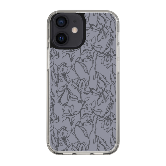 Slim Protection Case［ LAGUNAMOON - FlowerPattern - Dark blue ］