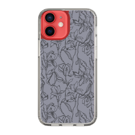 Slim Protection Case［ LAGUNAMOON - FlowerPattern - Dark blue ］