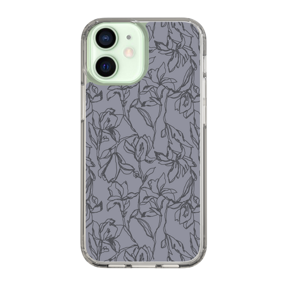 Slim Protection Case［ LAGUNAMOON - FlowerPattern - Dark blue ］