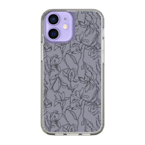 Slim Protection Case［ LAGUNAMOON - FlowerPattern - Dark blue ］