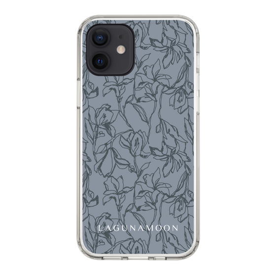 Slim Protection Case［ LAGUNAMOON - FlowerPattern - Dark blue ］