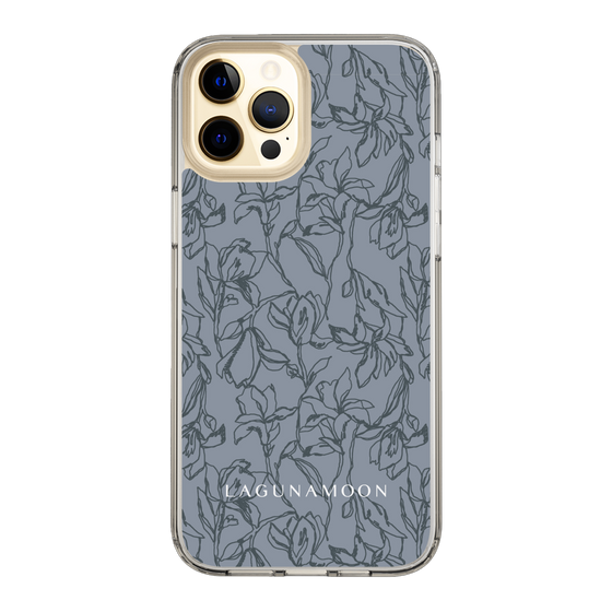 Slim Protection Case［ LAGUNAMOON - FlowerPattern - Dark blue ］