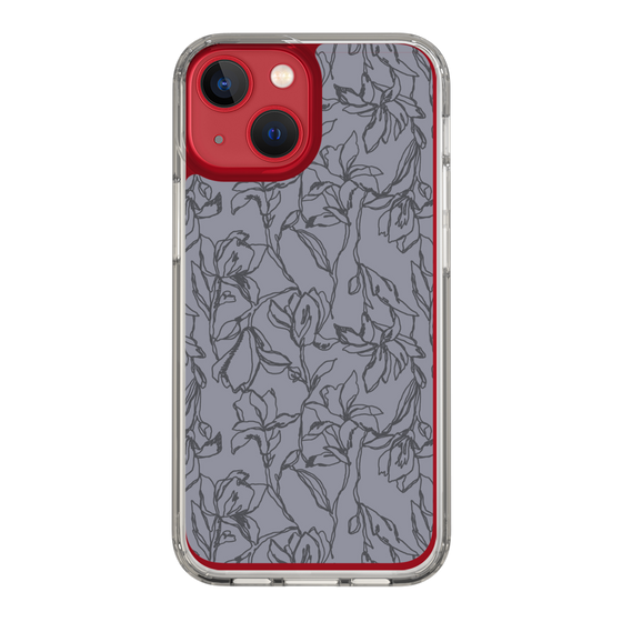 Slim Protection Case［ LAGUNAMOON - FlowerPattern - Dark blue ］