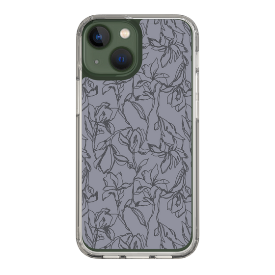 Slim Protection Case［ LAGUNAMOON - FlowerPattern - Dark blue ］