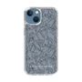 Slim Protection Case［ LAGUNAMOON - FlowerPattern - Dark blue ］