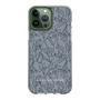 Slim Protection Case［ LAGUNAMOON - FlowerPattern - Dark blue ］