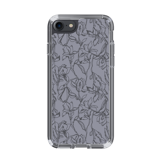 Slim Protection Case［ LAGUNAMOON - FlowerPattern - Dark blue ］