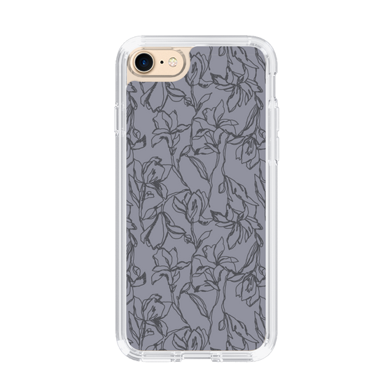 Slim Protection Case［ LAGUNAMOON - FlowerPattern - Dark blue ］