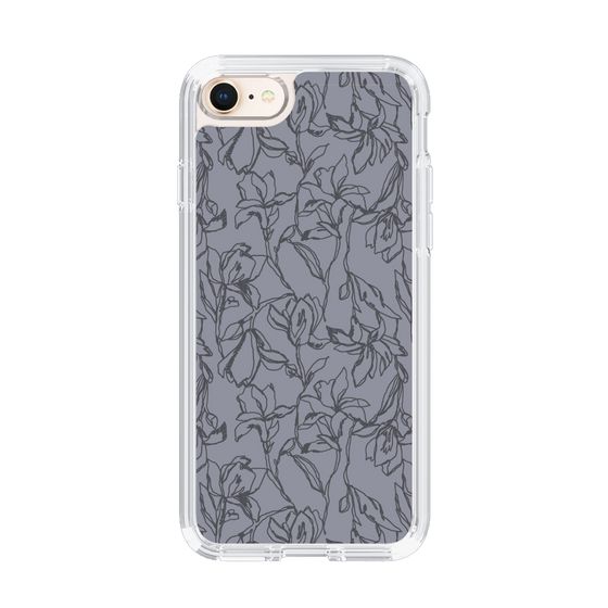 Slim Protection Case［ LAGUNAMOON - FlowerPattern - Dark blue ］