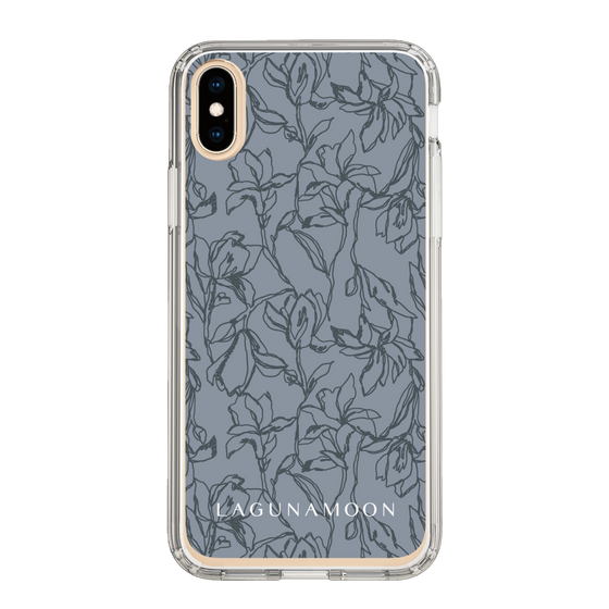 Slim Protection Case［ LAGUNAMOON - FlowerPattern - Dark blue ］