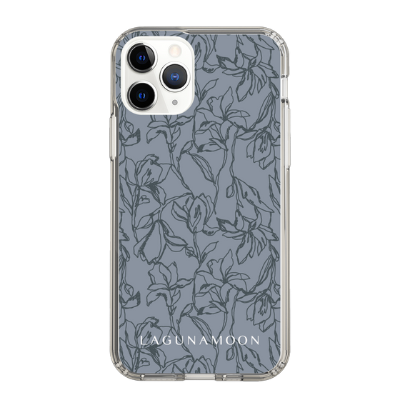 Slim Protection Case［ LAGUNAMOON - FlowerPattern - Dark blue ］