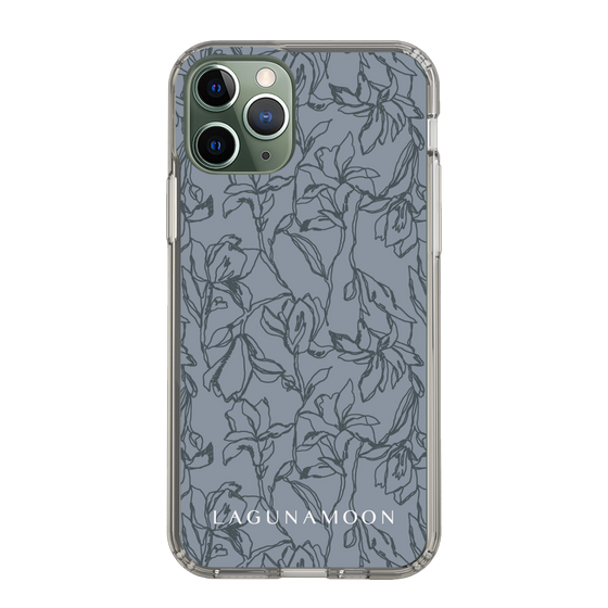 Slim Protection Case［ LAGUNAMOON - FlowerPattern - Dark blue ］