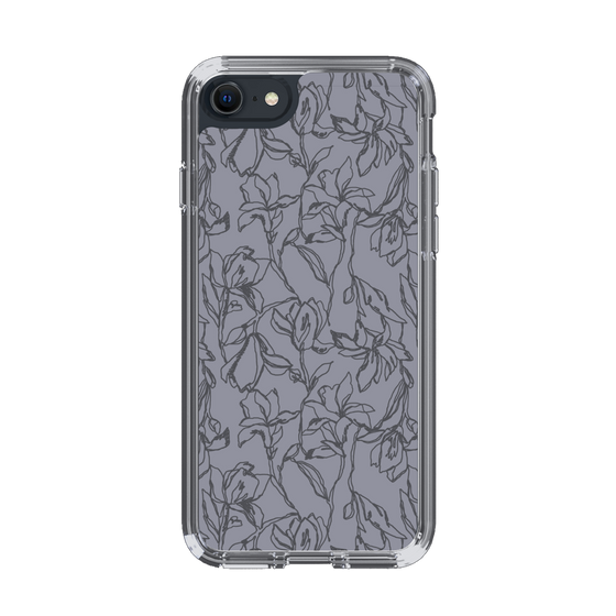 Slim Protection Case［ LAGUNAMOON - FlowerPattern - Dark blue ］