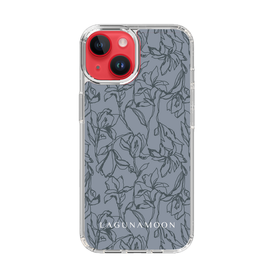 Slim Protection Case［ LAGUNAMOON - FlowerPattern - Dark blue ］
