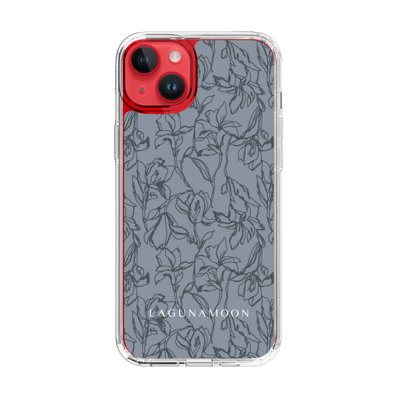 Slim Protection Case［ LAGUNAMOON - FlowerPattern - Dark blue ］