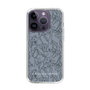 Slim Protection Case［ LAGUNAMOON - FlowerPattern - Dark blue ］