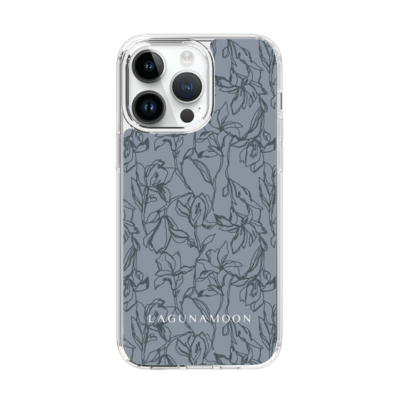 Slim Protection Case［ LAGUNAMOON - FlowerPattern - Dark blue ］