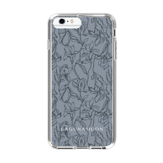 Slim Protection Case［ LAGUNAMOON - FlowerPattern - Dark blue ］